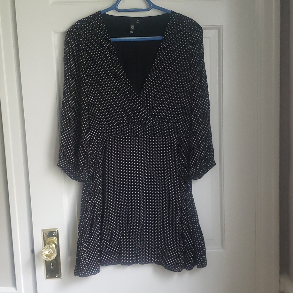 Black polka dot dress